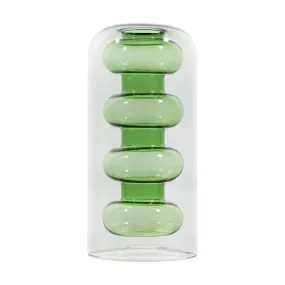 Vase en verre vert 27cmBump